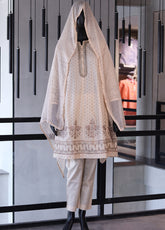 SNSC Embroidered Cotton 3 Piece Stitched Suit - SNSC23FE FRK105
