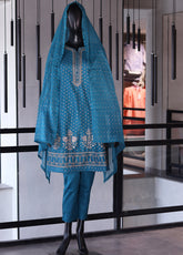 SNSC Embroidered Cotton 3 Piece Stitched Suit - SNSC24FE FRK105