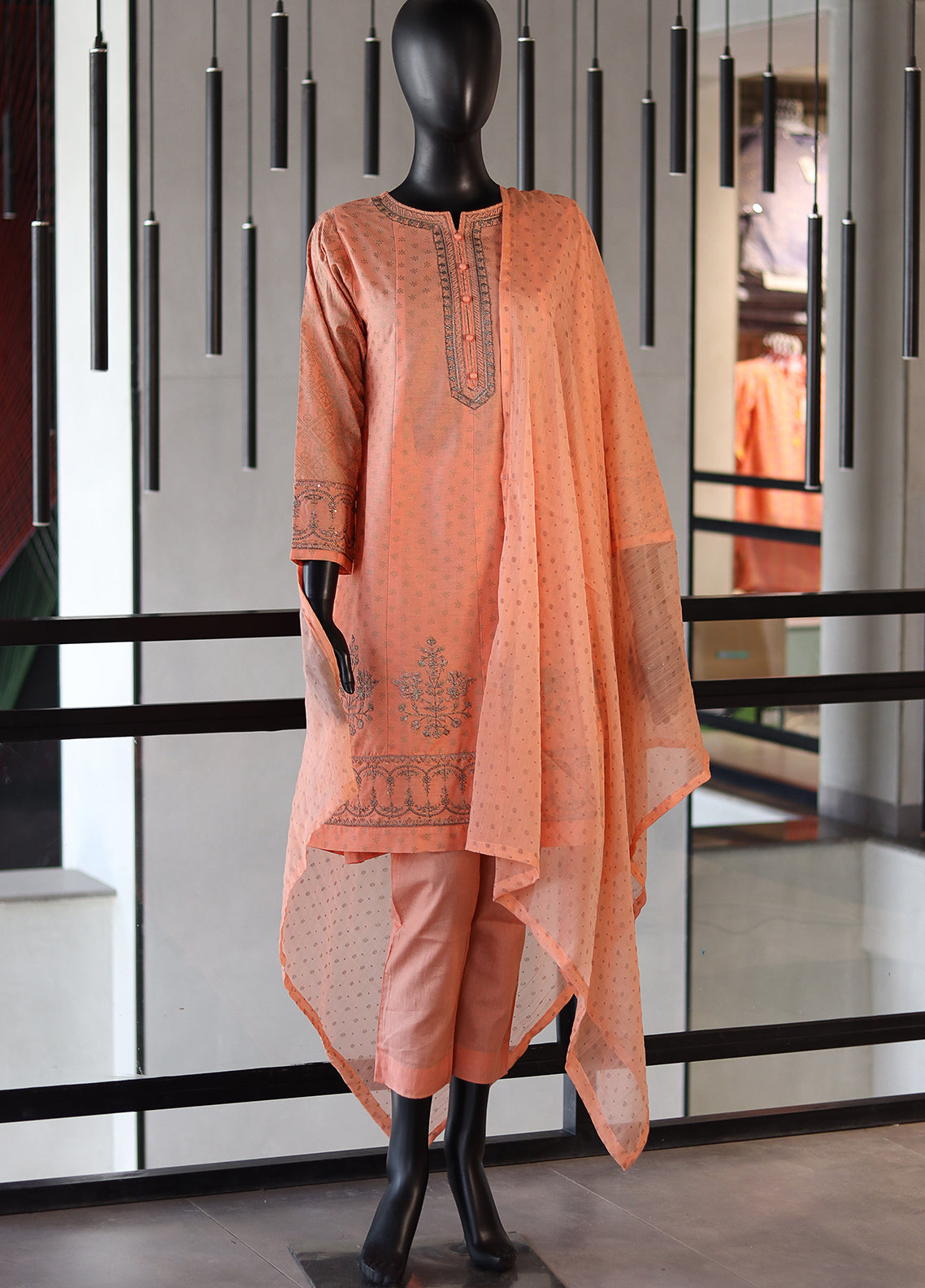 SNSC Embroidered Cotton 3 Piece Stitched Suit - SNSC24FE FRK105 SNSC Embroidered Cotton 3 Piece Stitched Suit - SNSC24FE FRK105