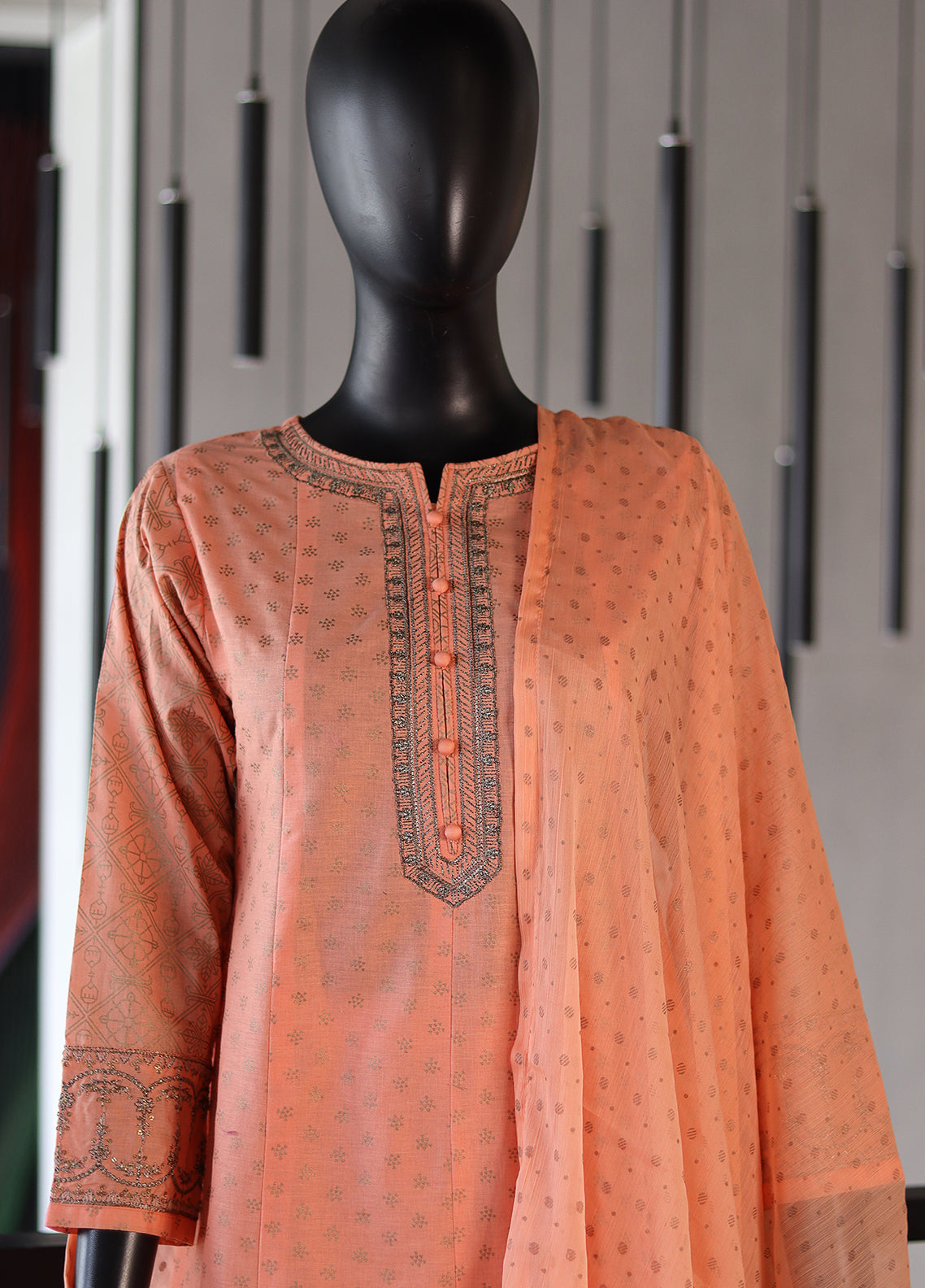 SNSC Embroidered Cotton 3 Piece Stitched Suit - SNSC24FE FRK105 SNSC Embroidered Cotton 3 Piece Stitched Suit - SNSC24FE FRK105