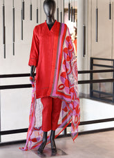 SNSC Embroidered Cotton 3 Piece Stitched Suit - SNSC24FE SOL299