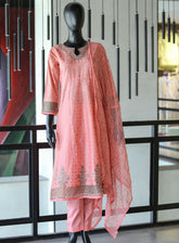 SNSC Embroidered Cotton Stitched 3 Piece Suit - SNSC24FE 110105 PK