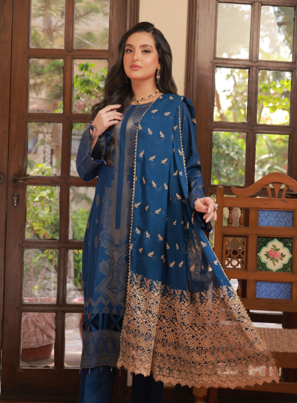 Soifia By Schick Broshia Banarsi Lawn 3 Piece Unstitched Suit SDH24SBBL-04 Soifia By Schick Broshia Banarsi Lawn 3 Piece Unstitched Suit SDH24SBBL-04