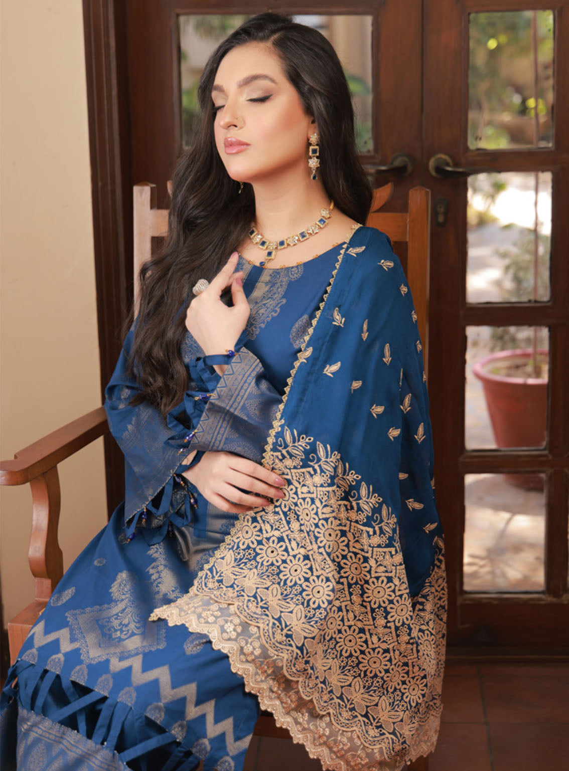 Soifia By Schick Broshia Banarsi Lawn 3 Piece Unstitched Suit SDH24SBBL-04 Soifia By Schick Broshia Banarsi Lawn 3 Piece Unstitched Suit SDH24SBBL-04
