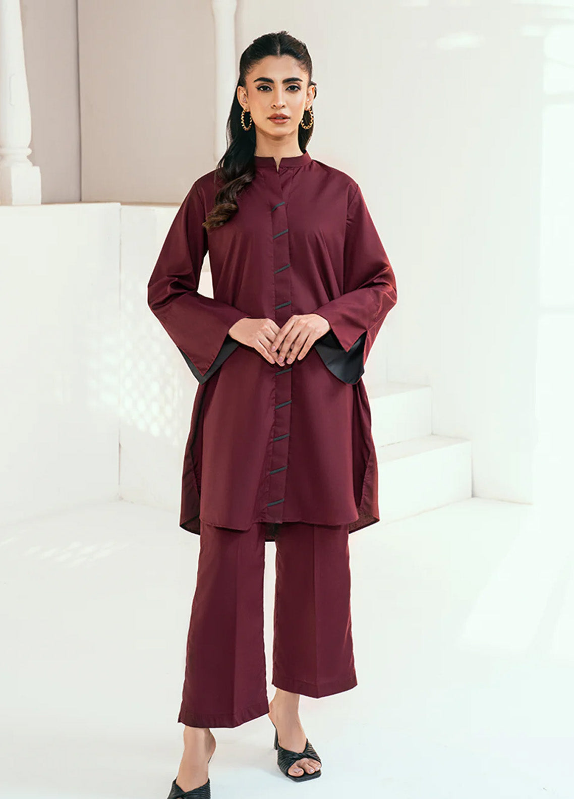 Solid Co-Ords By Rangeen Wash & Wear 2 Piece Stitched Suit RN25SCO D-RASPBERRY Solid Co-Ords By Rangeen Wash & Wear 2 Piece Stitched Suit RN25SCO D-RASPBERRY