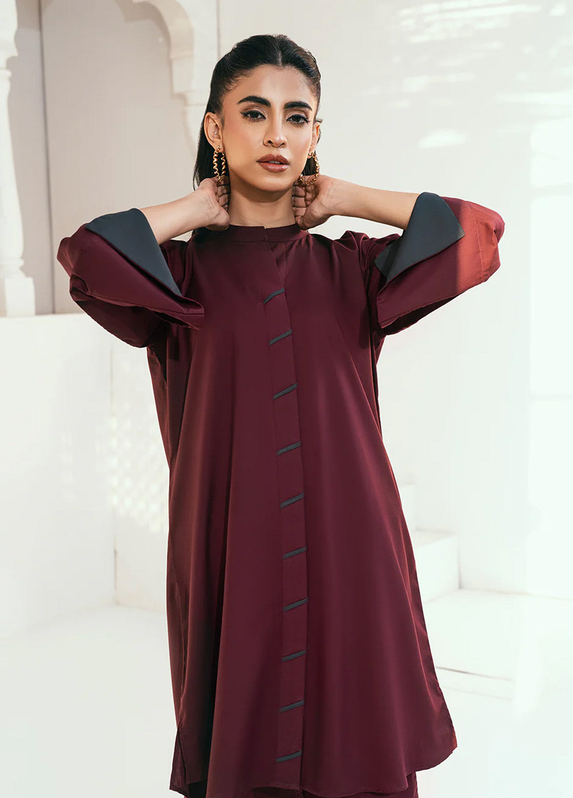 Solid Co-Ords By Rangeen Wash & Wear 2 Piece Stitched Suit RN25SCO D-RASPBERRY Solid Co-Ords By Rangeen Wash & Wear 2 Piece Stitched Suit RN25SCO D-RASPBERRY