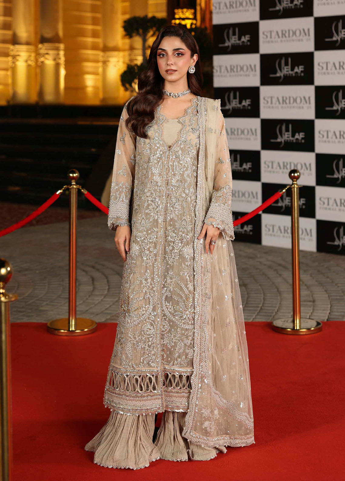 Stardom By Elaf Formal Embroidered Handwork Organza 3 Piece Unstitched Suit EF25S D-ESH-08 STARDUST Stardom By Elaf Formal Embroidered Handwork Organza 3 Piece Unstitched Suit EF25S D-ESH-08 STARDUST