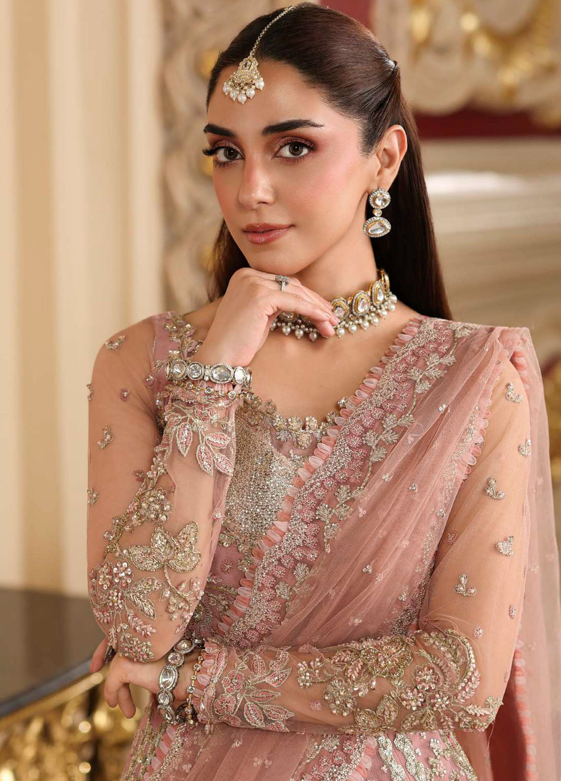 Stardom By Elaf Formal Embroidered Handwork Poly Net 3 Piece Unstitched Suit EF25S D-ESH-02 GLAMOROUS Stardom By Elaf Formal Embroidered Handwork Poly Net 3 Piece Unstitched Suit EF25S D-ESH-02 GLAMOROUS