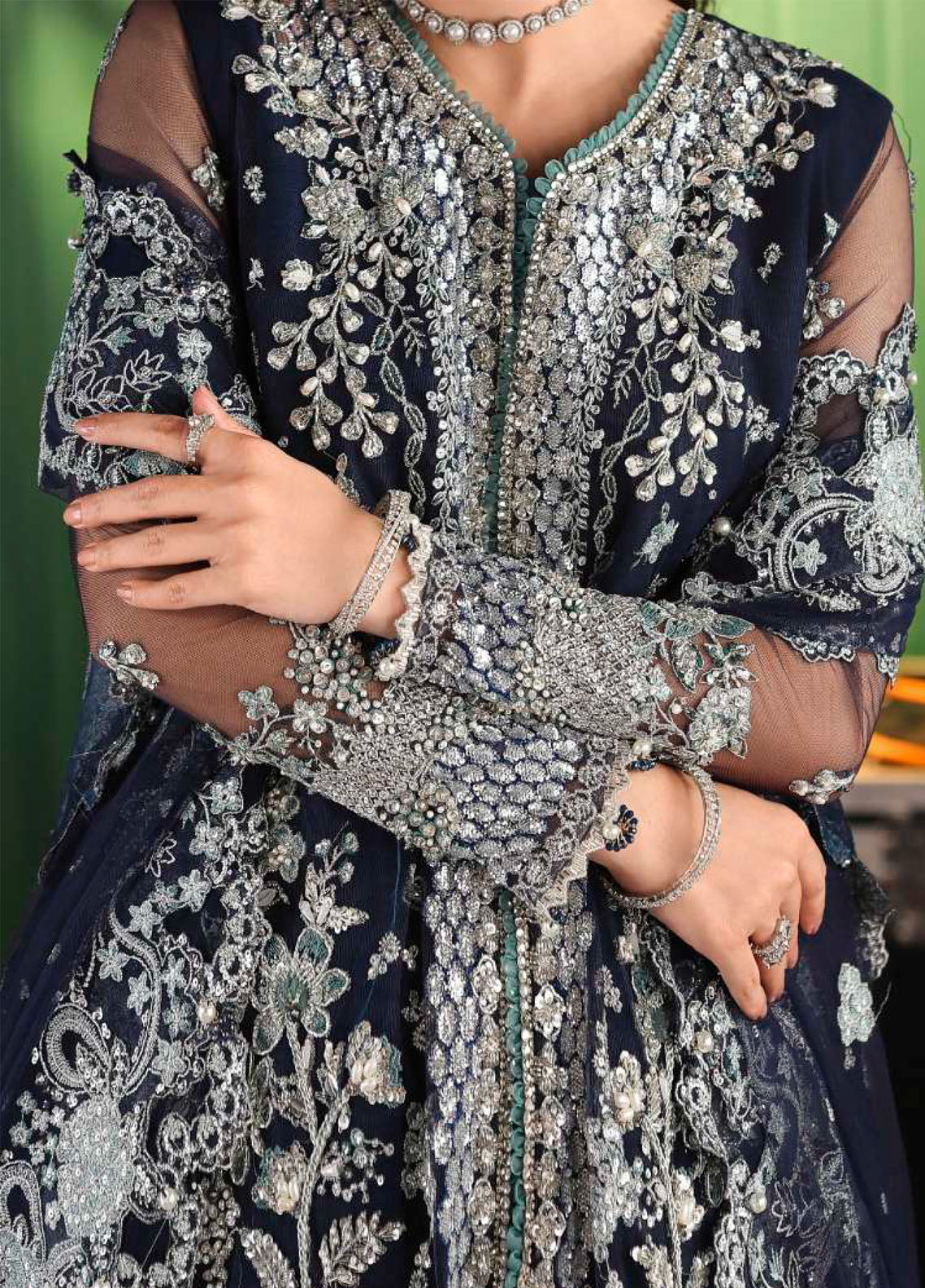 Stardom By Elaf Formal Embroidered Handwork Poly Net 3 Piece Unstitched Suit EF25S D-ESH-06 SKYFALL Stardom By Elaf Formal Embroidered Handwork Poly Net 3 Piece Unstitched Suit EF25S D-ESH-06 SKYFALL