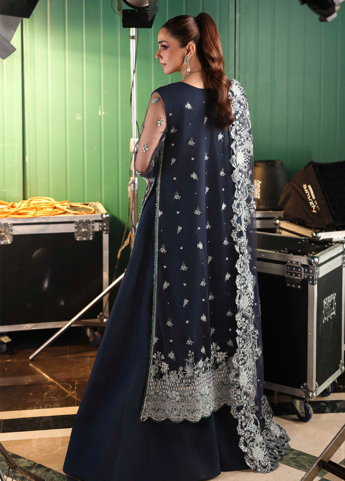 Stardom By Elaf Formal Embroidered Handwork Poly Net 3 Piece Unstitched Suit EF25S D-ESH-06 SKYFALL Stardom By Elaf Formal Embroidered Handwork Poly Net 3 Piece Unstitched Suit EF25S D-ESH-06 SKYFALL