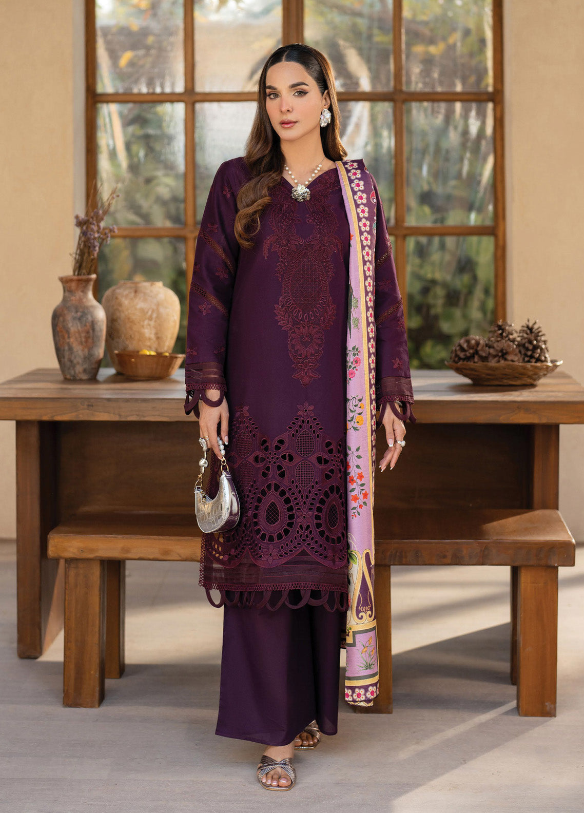 Stella By Mahnur Embroidered Lawn 3 Piece Unstitched Suit MN25S D-02B FIORA Stella By Mahnur Embroidered Lawn 3 Piece Unstitched Suit MN25S D-02B FIORA