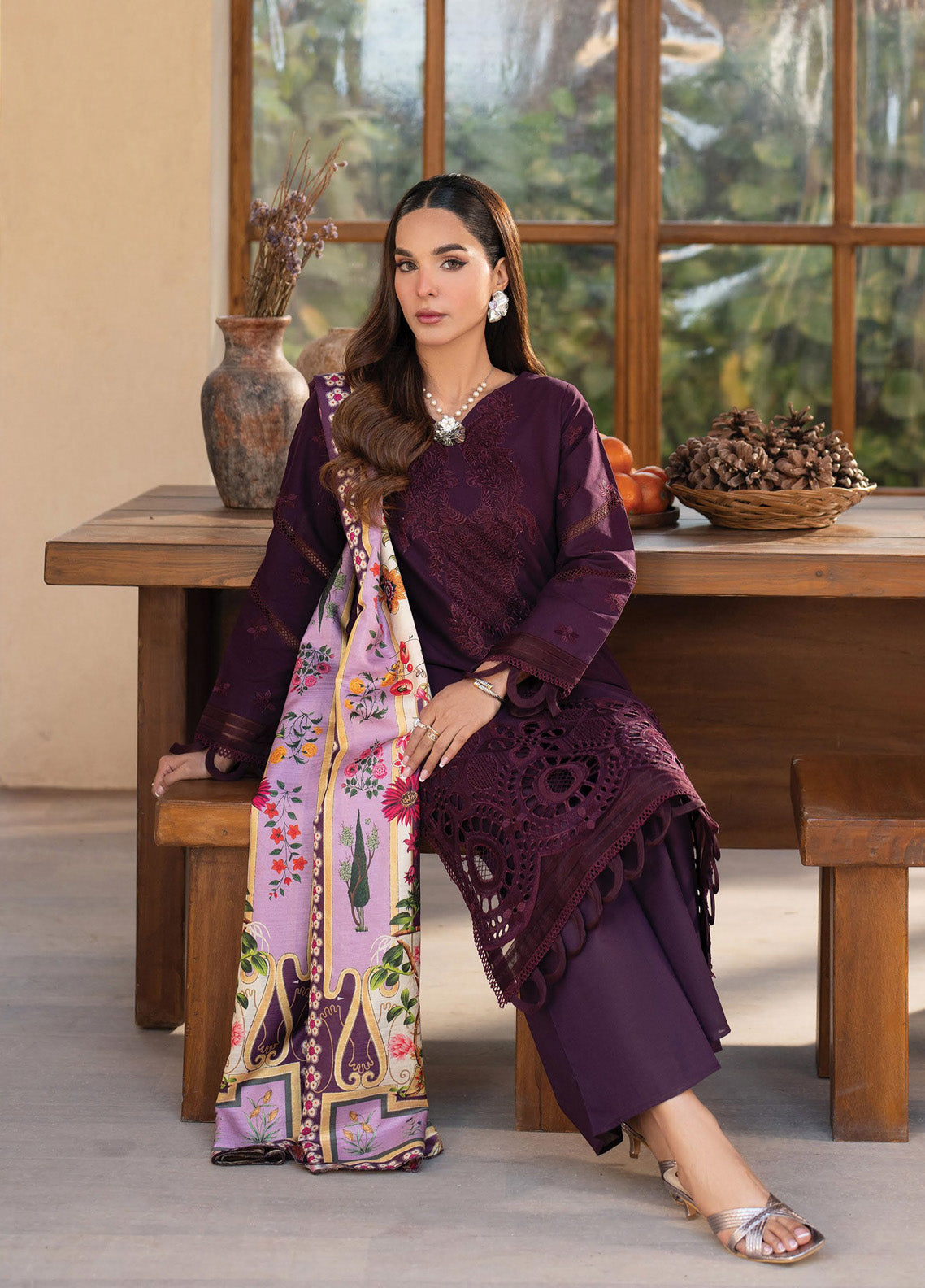 Stella By Mahnur Embroidered Lawn 3 Piece Unstitched Suit MN25S D-02B FIORA Stella By Mahnur Embroidered Lawn 3 Piece Unstitched Suit MN25S D-02B FIORA