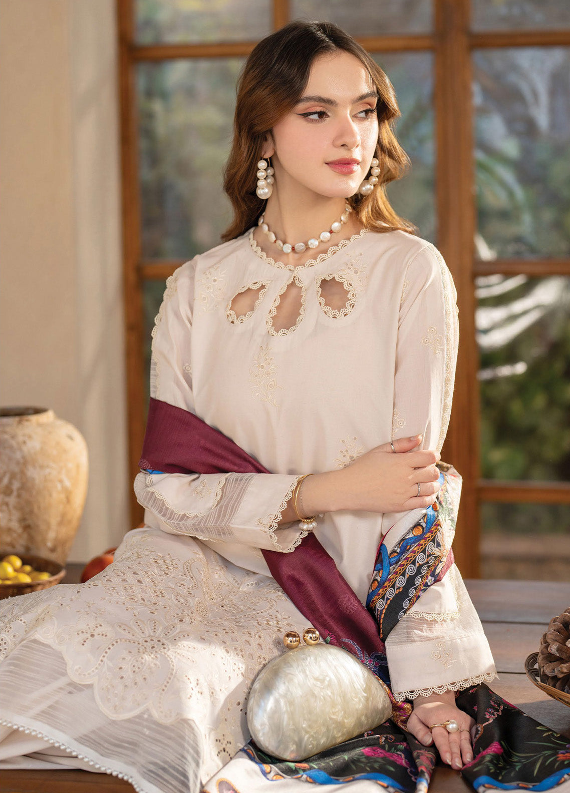 Stella By Mahnur Embroidered Lawn 3 Piece Unstitched Suit MN25S D-04B LUNA Stella By Mahnur Embroidered Lawn 3 Piece Unstitched Suit MN25S D-04B LUNA
