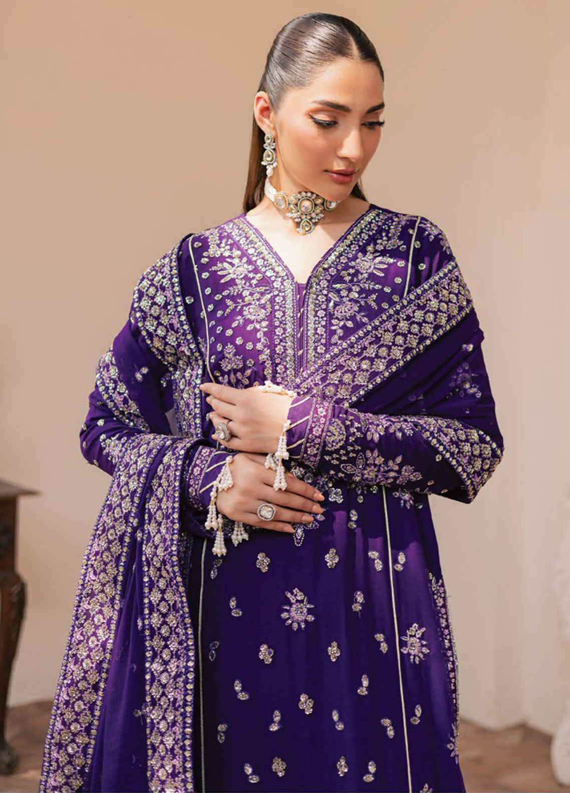 Suave By Emaan Adeel Embroidered Chiffon 3 Piece Unstitched Suit EA25SLF D-CALAIS Suave By Emaan Adeel Embroidered Chiffon 3 Piece Unstitched Suit EA25SLF D-CALAIS