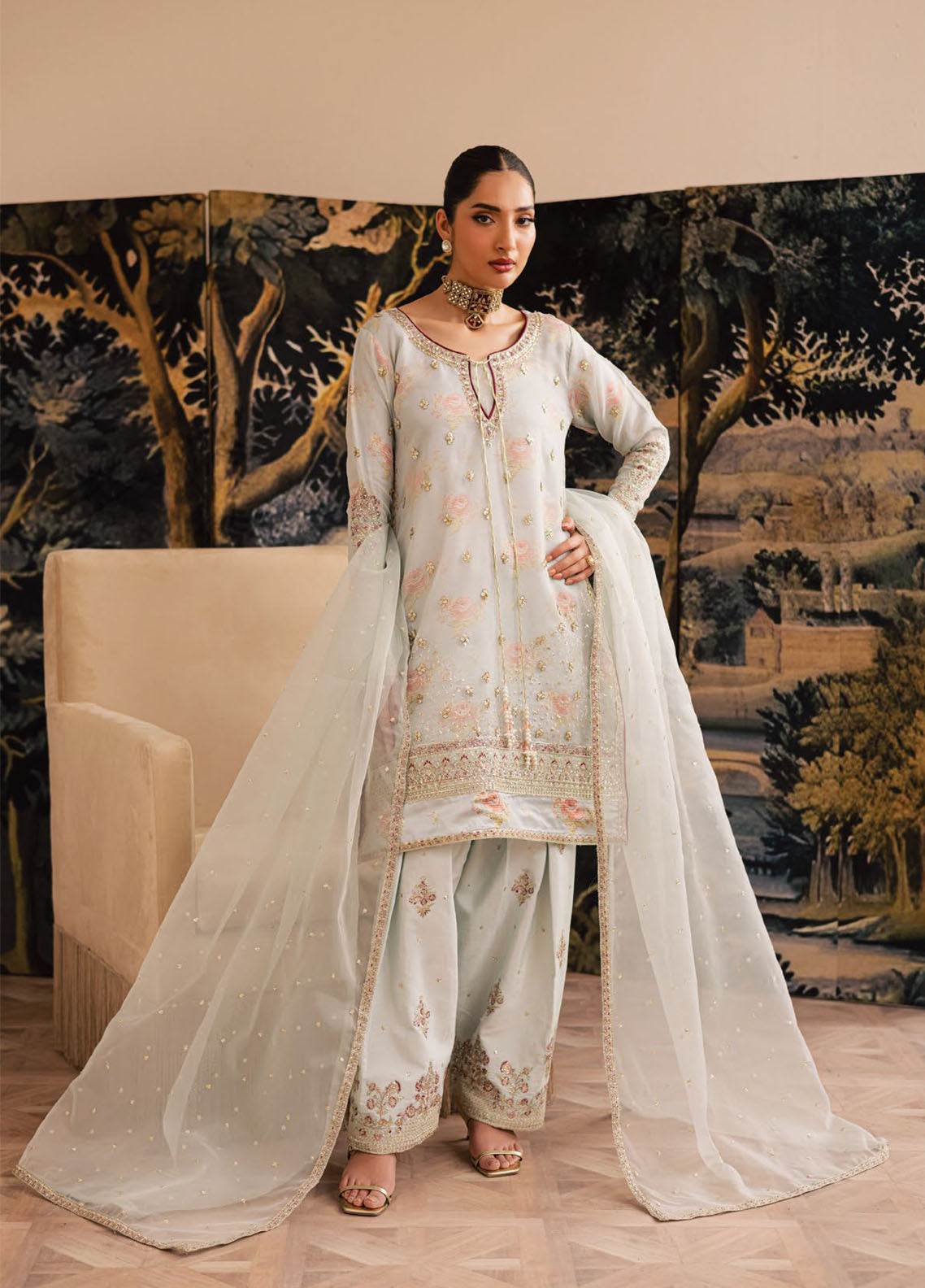 Suave By Emaan Adeel Embroidered Organza 3 Piece Unstitched Suit EA25SLF D-ELAIN Suave By Emaan Adeel Embroidered Organza 3 Piece Unstitched Suit EA25SLF D-ELAIN