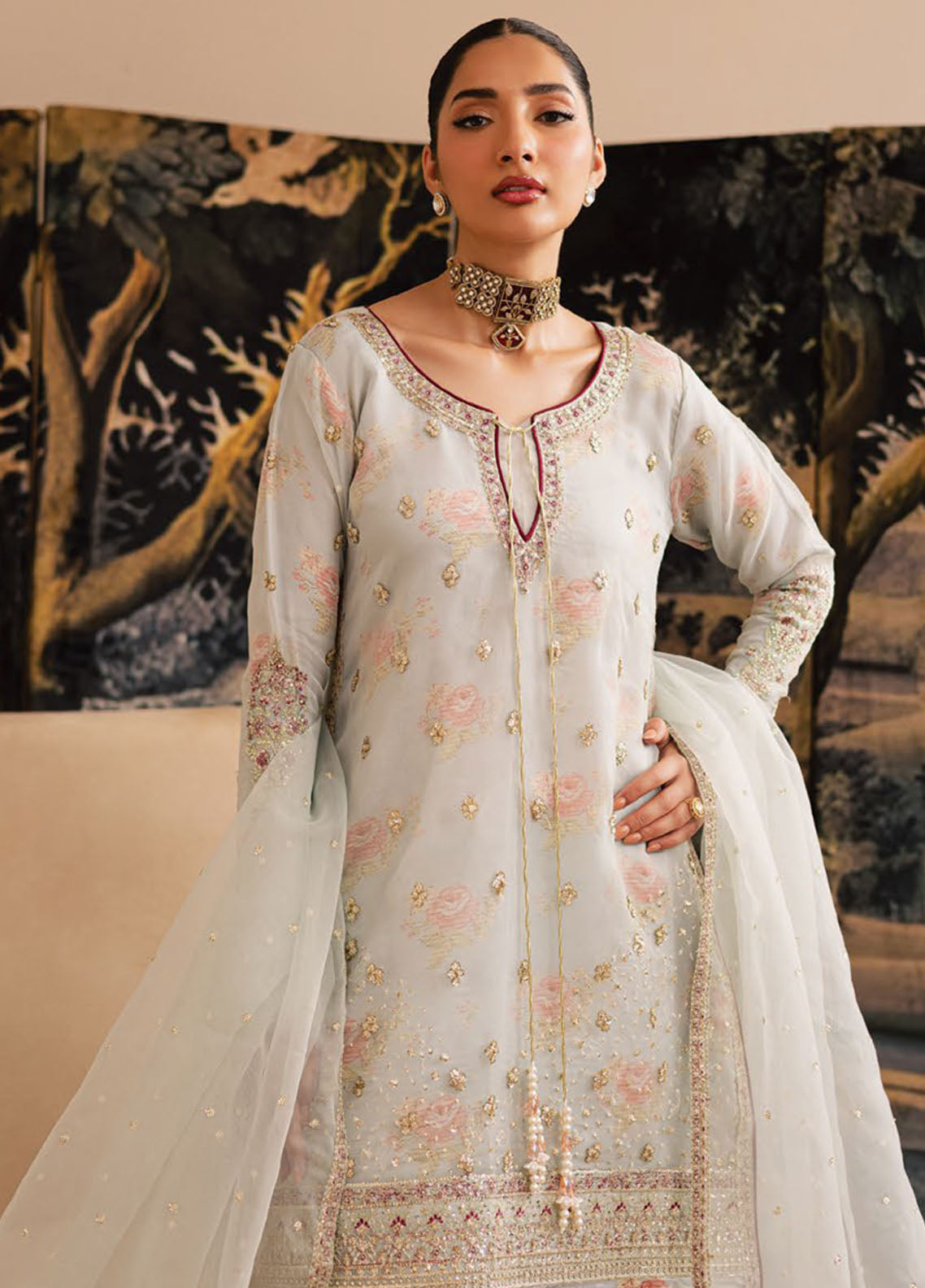 Suave By Emaan Adeel Embroidered Organza 3 Piece Unstitched Suit EA25SLF D-ELAIN Suave By Emaan Adeel Embroidered Organza 3 Piece Unstitched Suit EA25SLF D-ELAIN