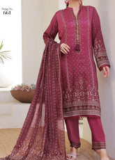 Sufina's By VS Textile Printed Lawn 3 Piece Unstitched Suit VS25PLV2 D-661