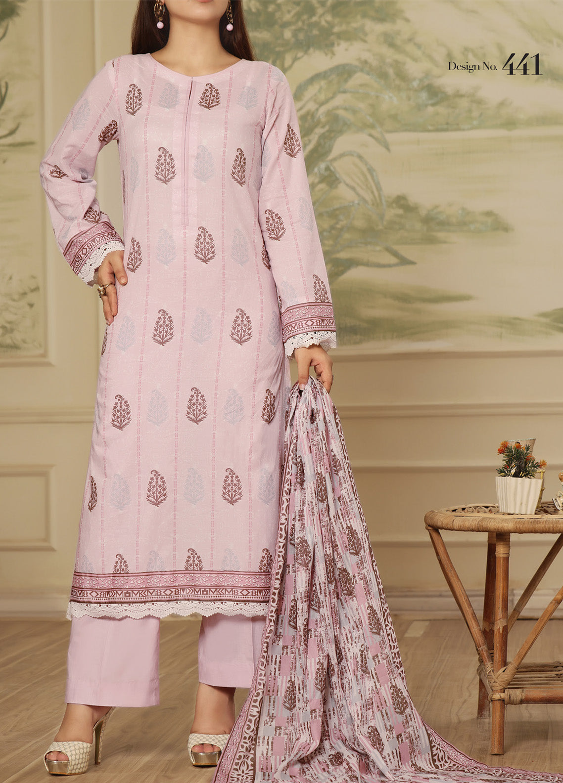 Sufina's By VS Textile Printed Lawn 3 Piece Unstitched Suit VS25SPL D-441 Sufina's By VS Textile Printed Lawn 3 Piece Unstitched Suit VS25SPL D-441