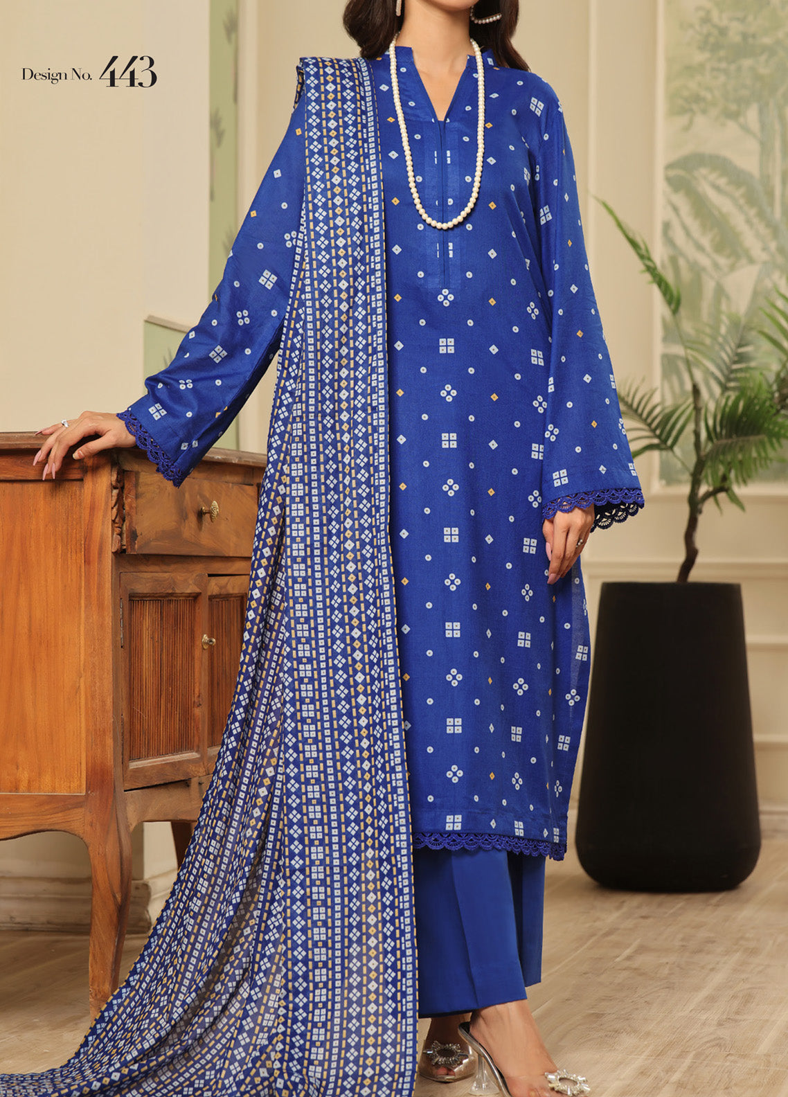 Sufina's By VS Textile Printed Lawn 3 Piece Unstitched Suit VS25SPL D-443 Sufina's By VS Textile Printed Lawn 3 Piece Unstitched Suit VS25SPL D-443