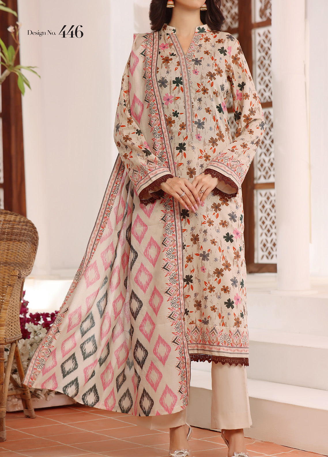 Sufina's By VS Textile Printed Lawn 3 Piece Unstitched Suit VS25SPL D-446 Sufina's By VS Textile Printed Lawn 3 Piece Unstitched Suit VS25SPL D-446