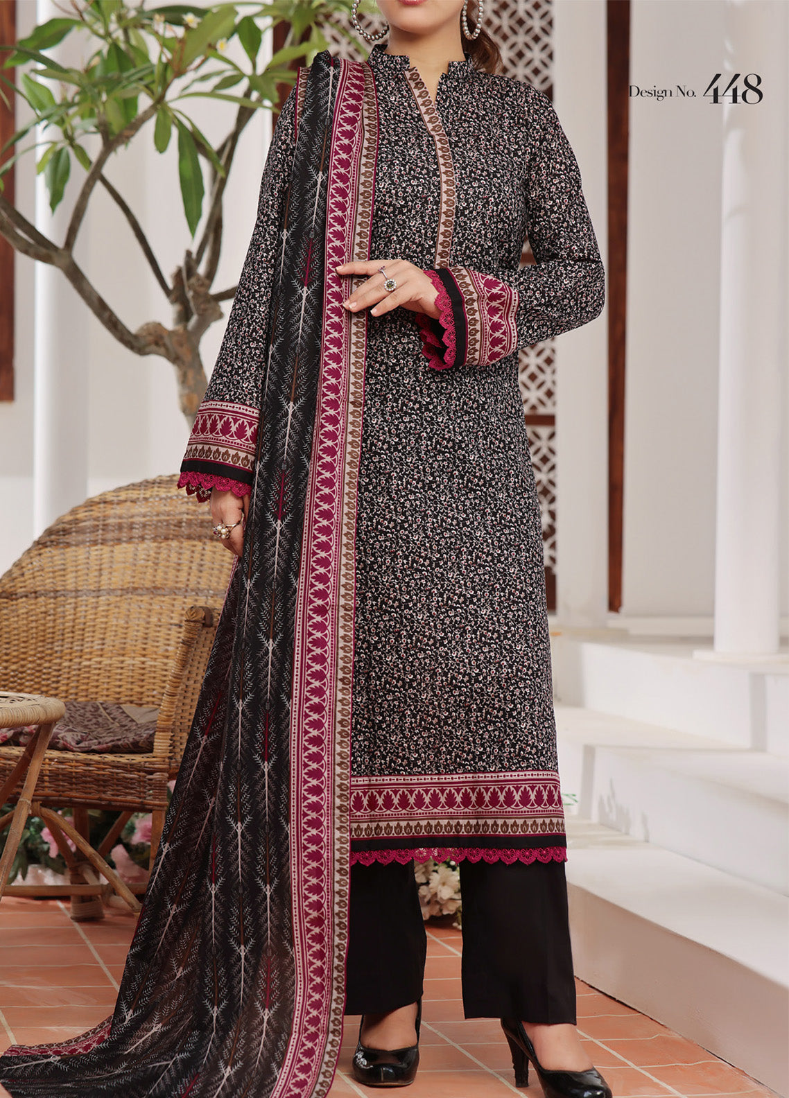 Sufina's By VS Textile Printed Lawn 3 Piece Unstitched Suit VS25SPL D-448 Sufina's By VS Textile Printed Lawn 3 Piece Unstitched Suit VS25SPL D-448