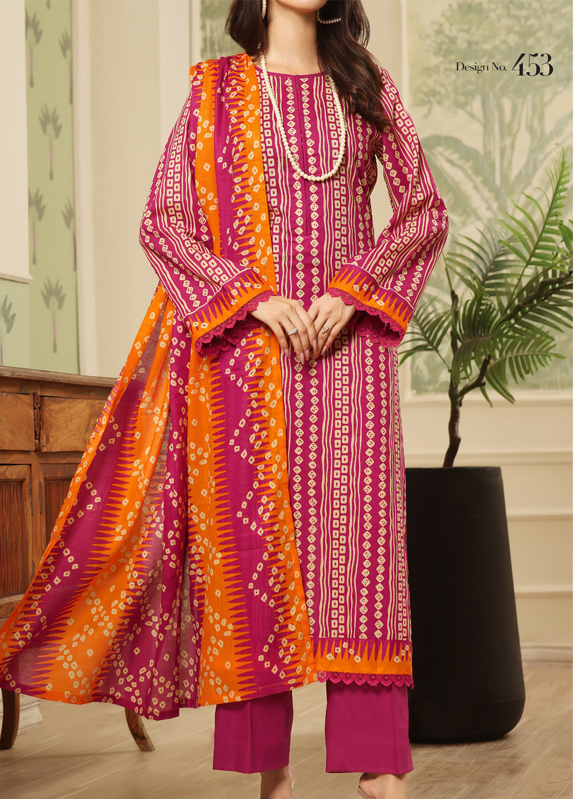 Sufina's By VS Textile Printed Lawn 3 Piece Unstitched Suit VS25SPL D-453 Sufina's By VS Textile Printed Lawn 3 Piece Unstitched Suit VS25SPL D-453