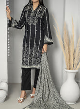 Sufinas By VS Textile Printed Lawn Black & White 3 Piece Unstitched Suit VS24S B&W D-510