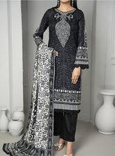Sufinas By VS Textile Printed Lawn Black & White 3 Piece Unstitched Suit VS24S B&W D-519
