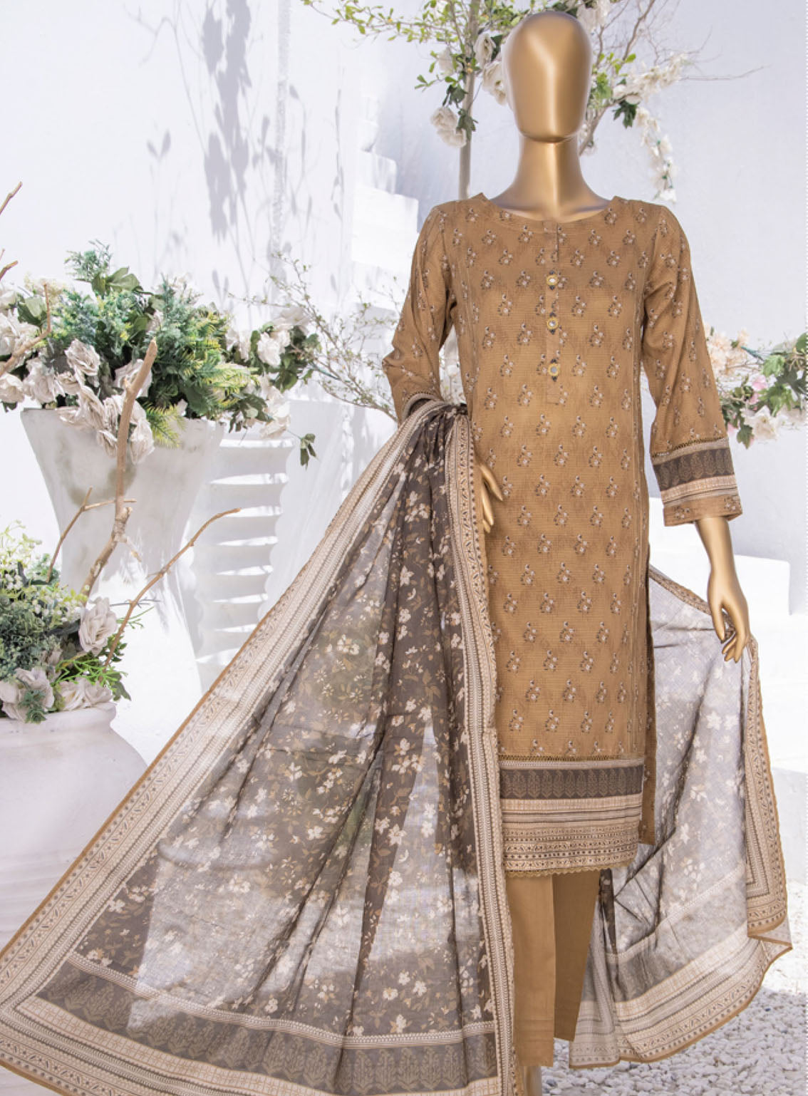 Summer Bloom By HZ Textile Digital Printed Lawn 3 Piece Stitched Suit - HZ24SB PNL-401 Summer Bloom By HZ Textile Digital Printed Lawn 3 Piece Stitched Suit - HZ24SB PNL-401