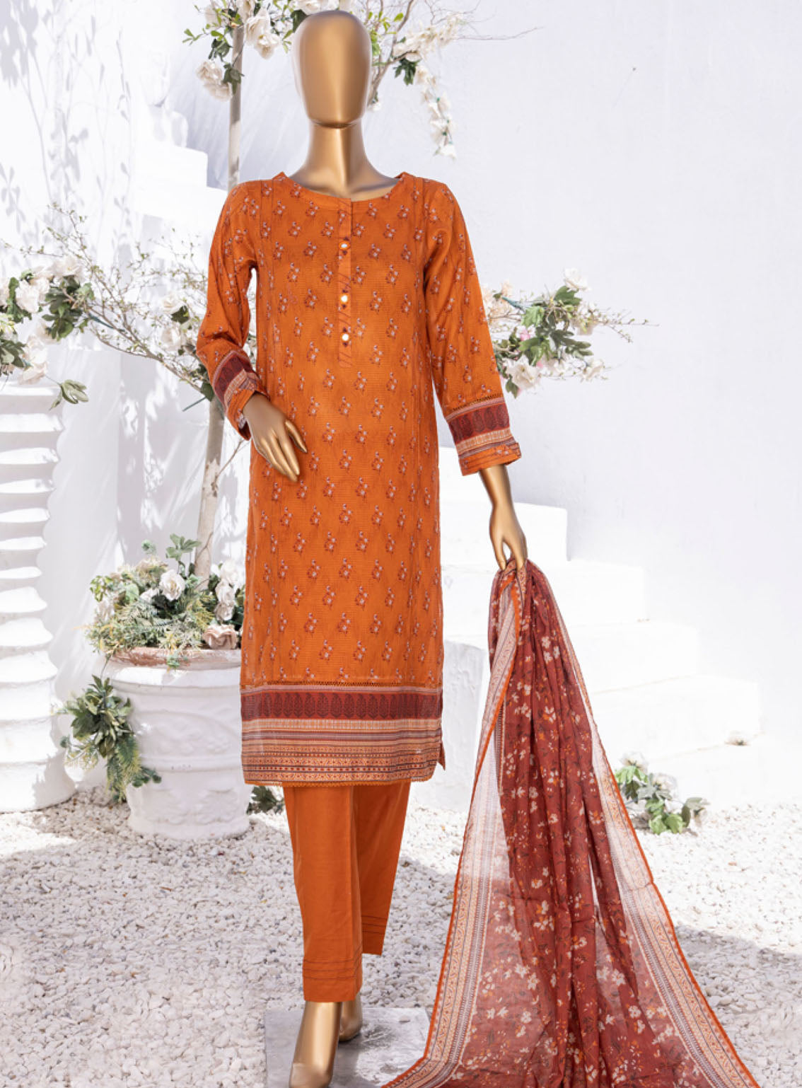 Summer Bloom By HZ Textile Digital Printed Lawn 3 Piece Stitched Suit - HZ24SB PNL-402 Summer Bloom By HZ Textile Digital Printed Lawn 3 Piece Stitched Suit - HZ24SB PNL-402