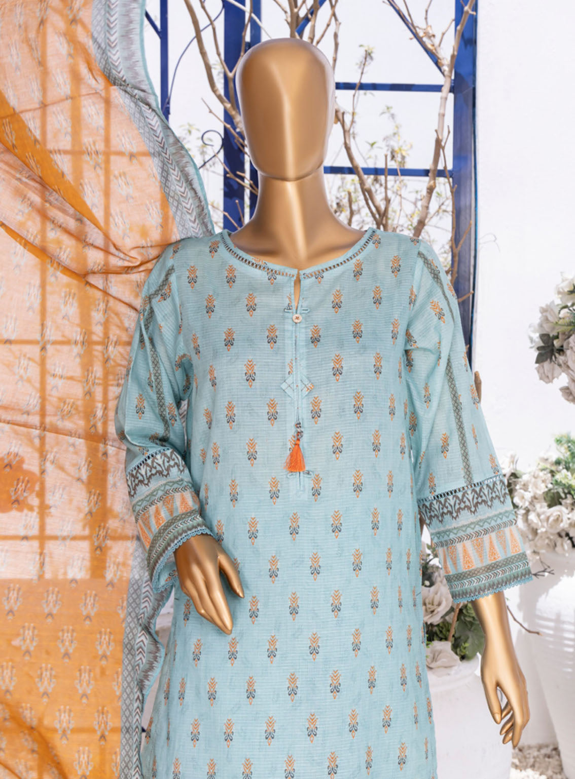 Summer Bloom By HZ Textile Digital Printed Lawn 3 Piece Stitched Suit - HZ24SB PNL-403 Summer Bloom By HZ Textile Digital Printed Lawn 3 Piece Stitched Suit - HZ24SB PNL-403