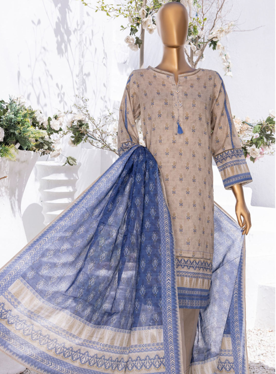 Summer Bloom By HZ Textile Digital Printed Lawn 3 Piece Stitched Suit - HZ24SB PNL-404 Summer Bloom By HZ Textile Digital Printed Lawn 3 Piece Stitched Suit - HZ24SB PNL-404