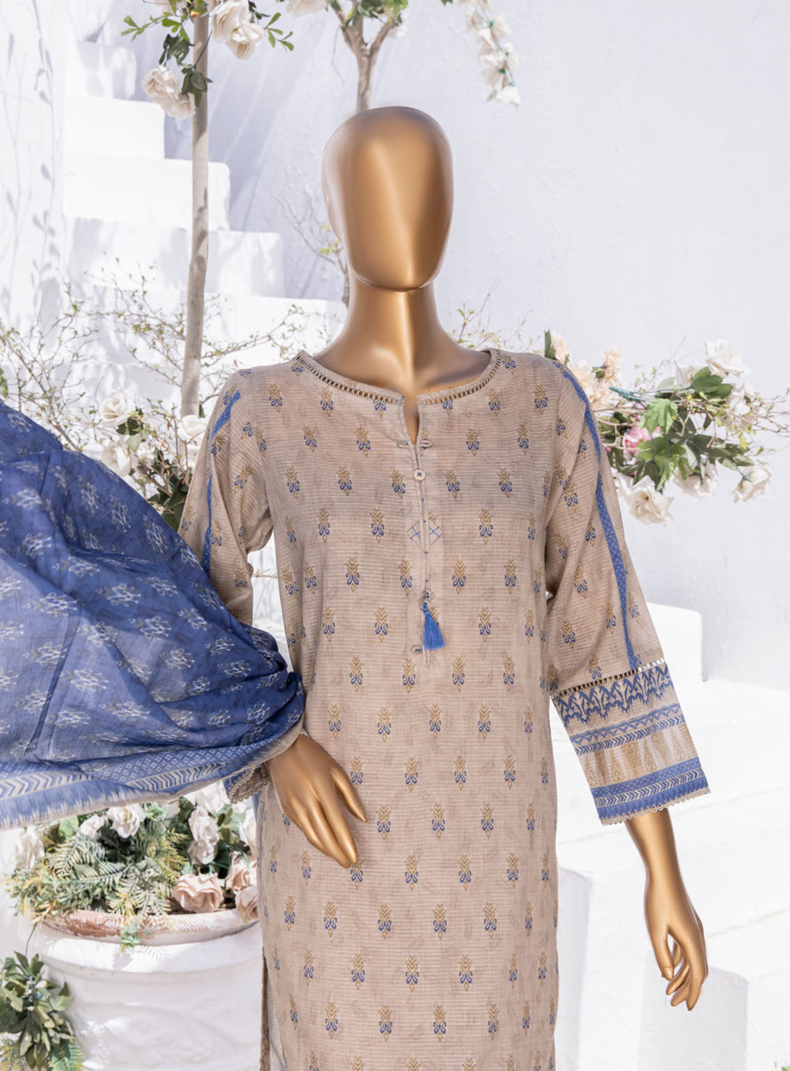 Summer Bloom By HZ Textile Digital Printed Lawn 3 Piece Stitched Suit - HZ24SB PNL-404 Summer Bloom By HZ Textile Digital Printed Lawn 3 Piece Stitched Suit - HZ24SB PNL-404