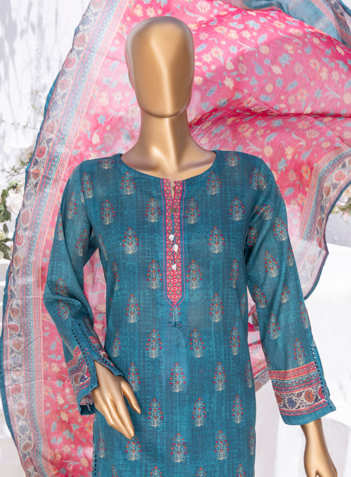 Summer Bloom By HZ Textile Digital Printed Lawn 3 Piece Stitched Suit - HZ24SB PNL-405 Summer Bloom By HZ Textile Digital Printed Lawn 3 Piece Stitched Suit - HZ24SB PNL-405