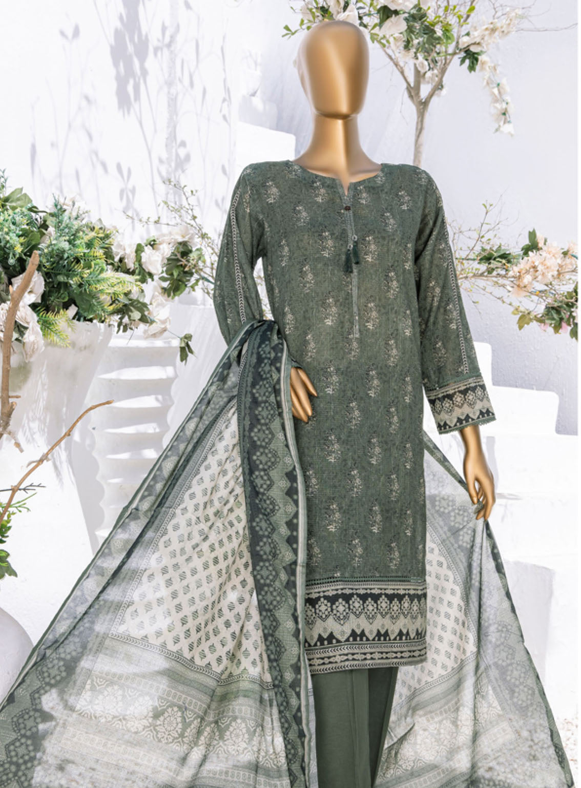 Summer Bloom By HZ Textile Digital Printed Lawn 3 Piece Stitched Suit - HZ24SB PNL-406 Summer Bloom By HZ Textile Digital Printed Lawn 3 Piece Stitched Suit - HZ24SB PNL-406