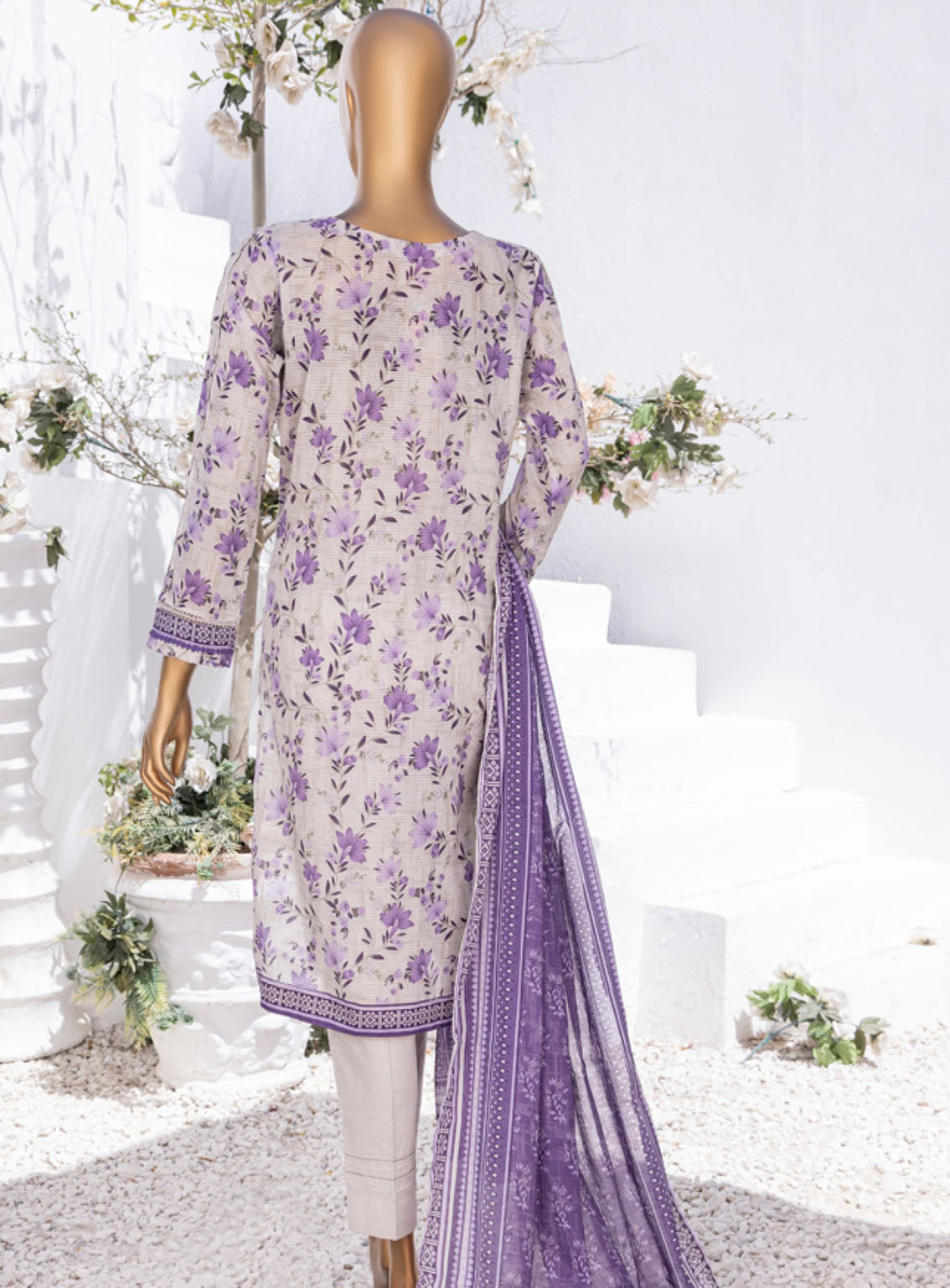 Summer Bloom By HZ Textile Digital Printed Lawn 3 Piece Stitched Suit - HZ24SB PNL-407 Summer Bloom By HZ Textile Digital Printed Lawn 3 Piece Stitched Suit - HZ24SB PNL-407