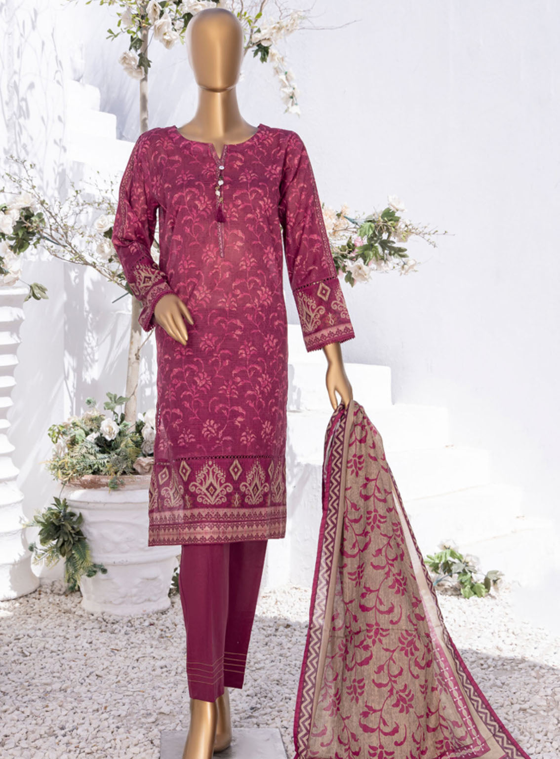 Summer Bloom By HZ Textile Digital Printed Lawn 3 Piece Stitched Suit - HZ24SB PNL-408 Summer Bloom By HZ Textile Digital Printed Lawn 3 Piece Stitched Suit - HZ24SB PNL-408