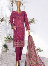 Summer Bloom By HZ Textile Digital Printed Lawn 3 Piece Stitched Suit - HZ24SB PNL-408