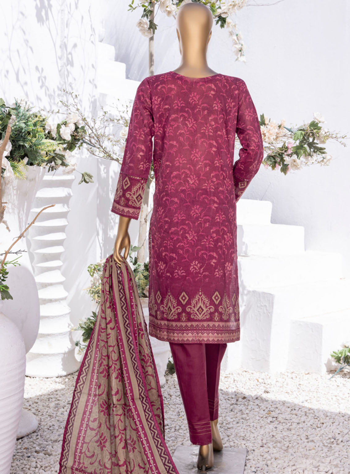 Summer Bloom By HZ Textile Digital Printed Lawn 3 Piece Stitched Suit - HZ24SB PNL-408 Summer Bloom By HZ Textile Digital Printed Lawn 3 Piece Stitched Suit - HZ24SB PNL-408