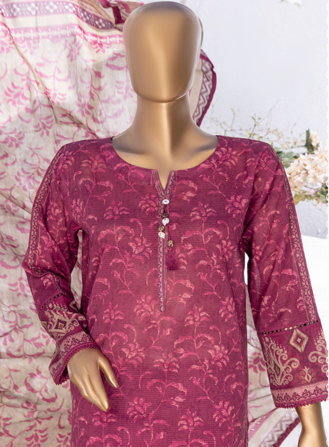 Summer Bloom By HZ Textile Digital Printed Lawn 3 Piece Stitched Suit - HZ24SB PNL-408 Summer Bloom By HZ Textile Digital Printed Lawn 3 Piece Stitched Suit - HZ24SB PNL-408