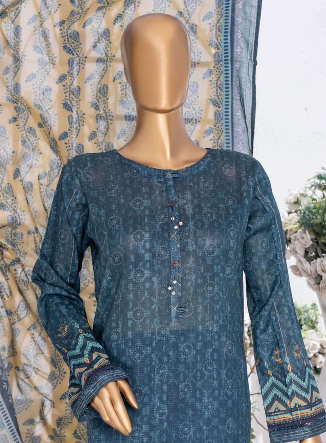 Summer Bloom By HZ Textile Digital Printed Lawn 3 Piece Stitched Suit - HZ24SB PNL-409 Summer Bloom By HZ Textile Digital Printed Lawn 3 Piece Stitched Suit - HZ24SB PNL-409
