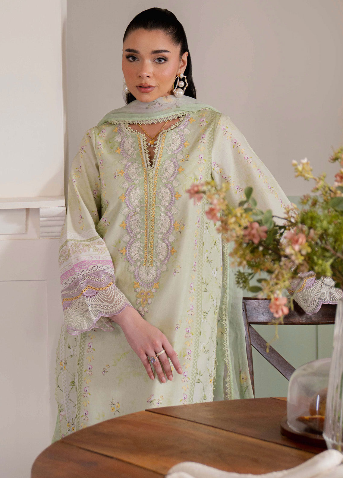 Summer Line-II By Neeshay Embroidered Lawn 3 Piece Unstitched Suit NE25SLV2 D-SPRING FERN Summer Line-II By Neeshay Embroidered Lawn 3 Piece Unstitched Suit NE25SLV2 D-SPRING FERN