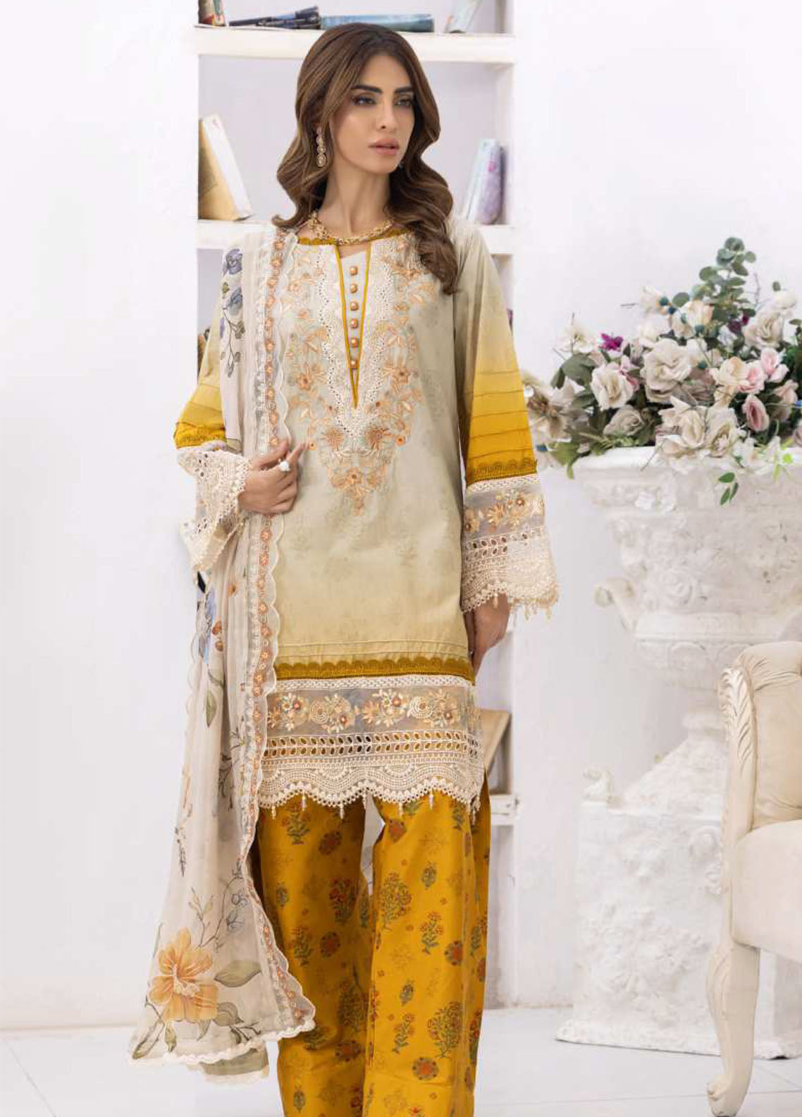 Sunshine Bloom By Alzohaib Chikankari Sequins 3 Piece Unstitched Suit AZ25SSBPV2 D-SPE-04 Sunshine Bloom By Alzohaib Chikankari Sequins 3 Piece Unstitched Suit AZ25SSBPV2 D-SPE-04