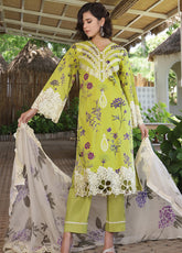 Sunshine Bloom By Alzohaib Premium Embroidered Cotton 3 Piece Unstitched Suit AZ25SSB SBE-09