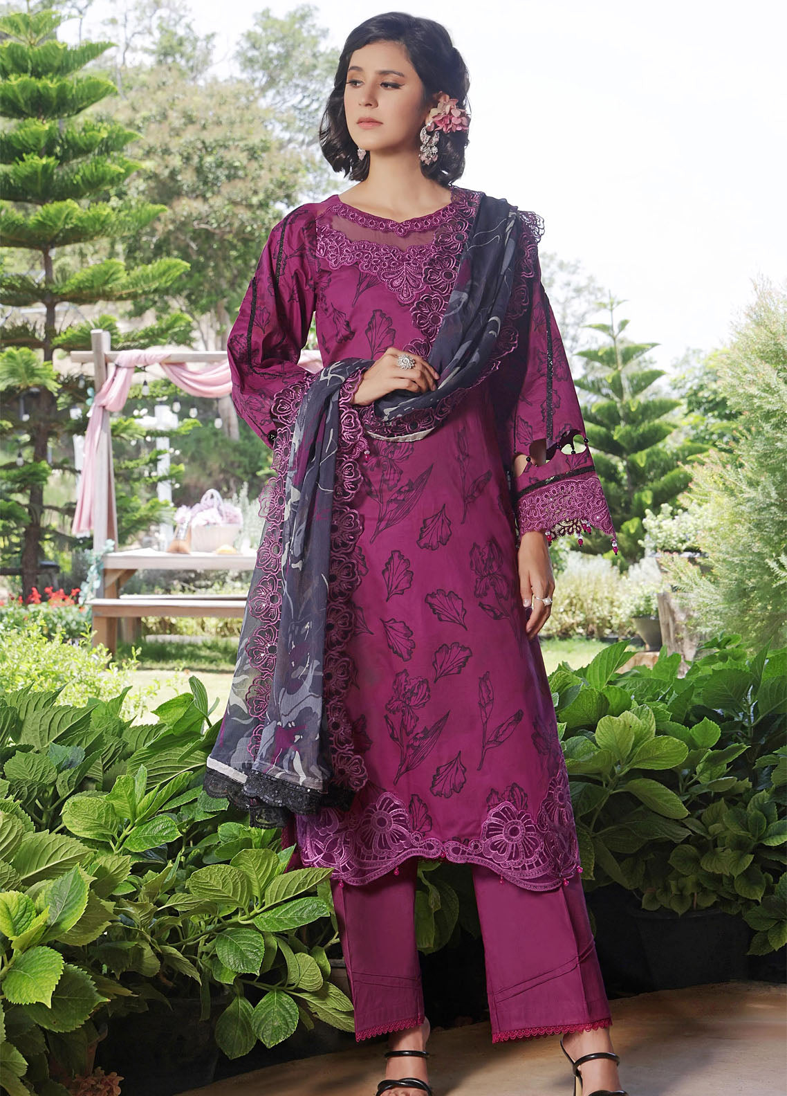 Sunshine Bloom By Alzohaib Premium Embroidered Cotton 3 Piece Unstitched Suit AZ25SSB SBE-11 Sunshine Bloom By Alzohaib Premium Embroidered Cotton 3 Piece Unstitched Suit AZ25SSB SBE-11