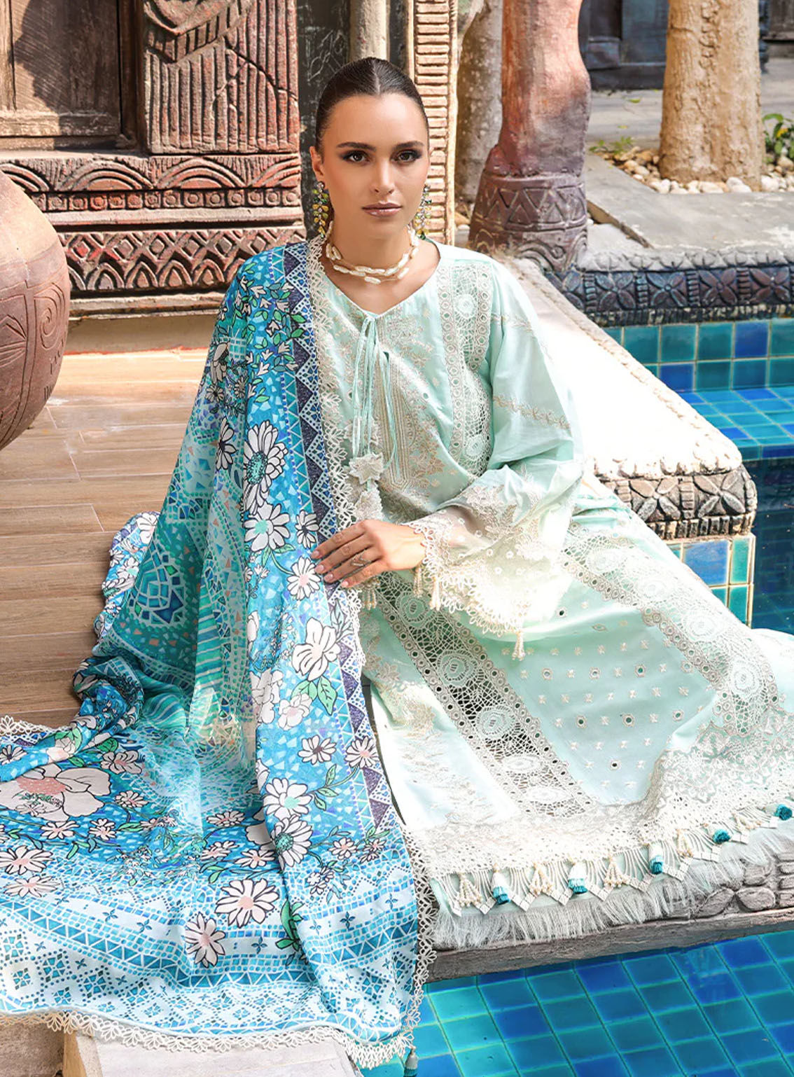 Tabeer Luxury Embroidered Lawn 3 Piece Unstitched Suit TBR24L D-02 Tabeer Luxury Embroidered Lawn 3 Piece Unstitched Suit TBR24L D-02