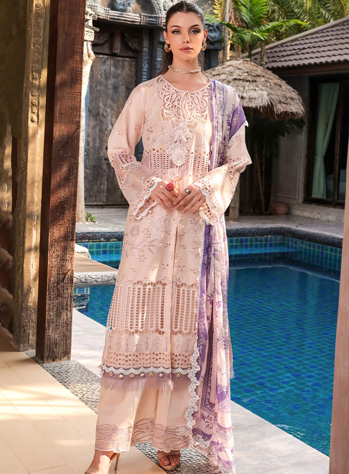 Tabeer Luxury Embroidered Lawn 3 Piece Unstitched Suit TBR24L D-08 Tabeer Luxury Embroidered Lawn 3 Piece Unstitched Suit TBR24L D-08