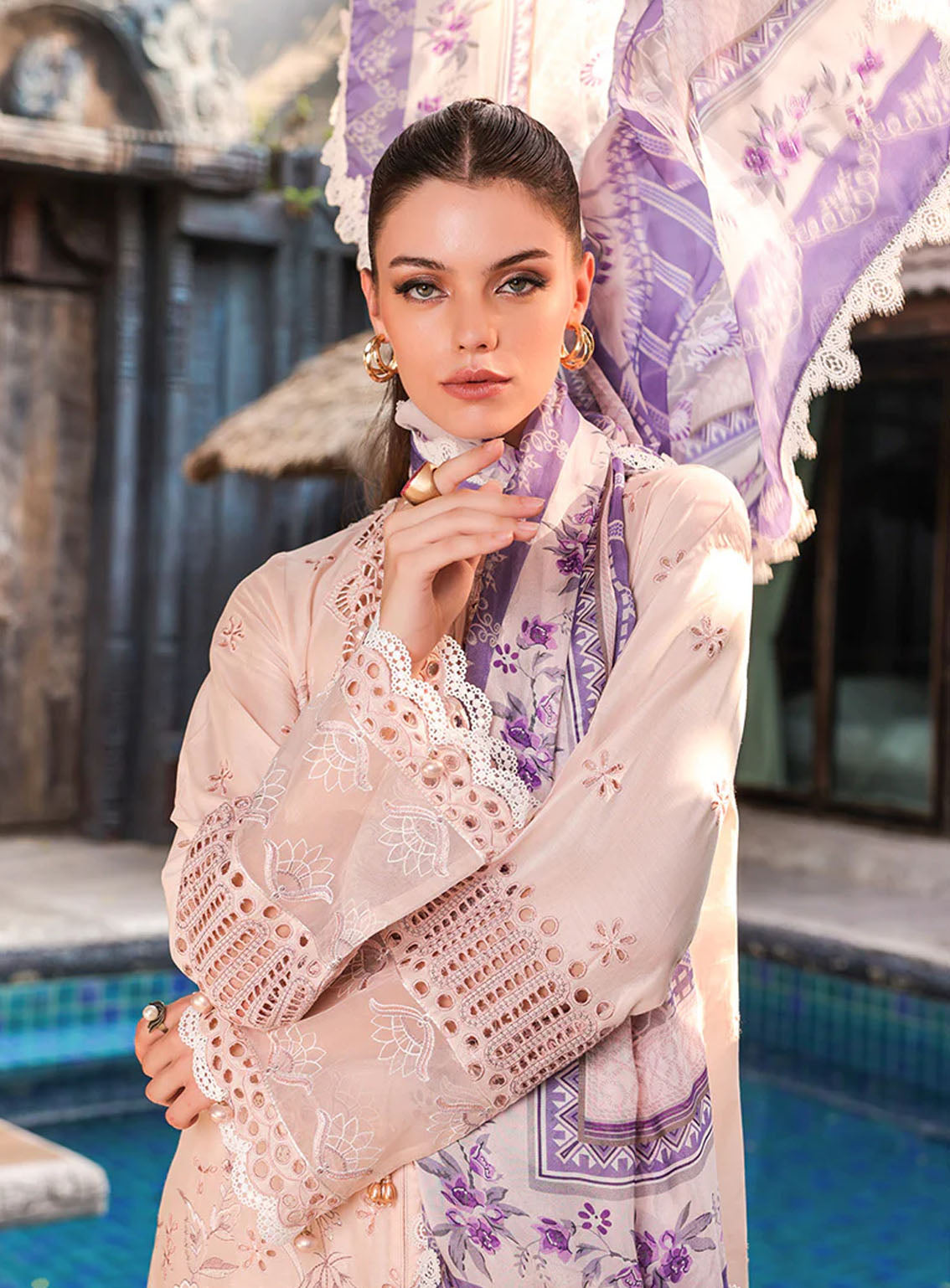 Tabeer Luxury Embroidered Lawn 3 Piece Unstitched Suit TBR24L D-08 Tabeer Luxury Embroidered Lawn 3 Piece Unstitched Suit TBR24L D-08