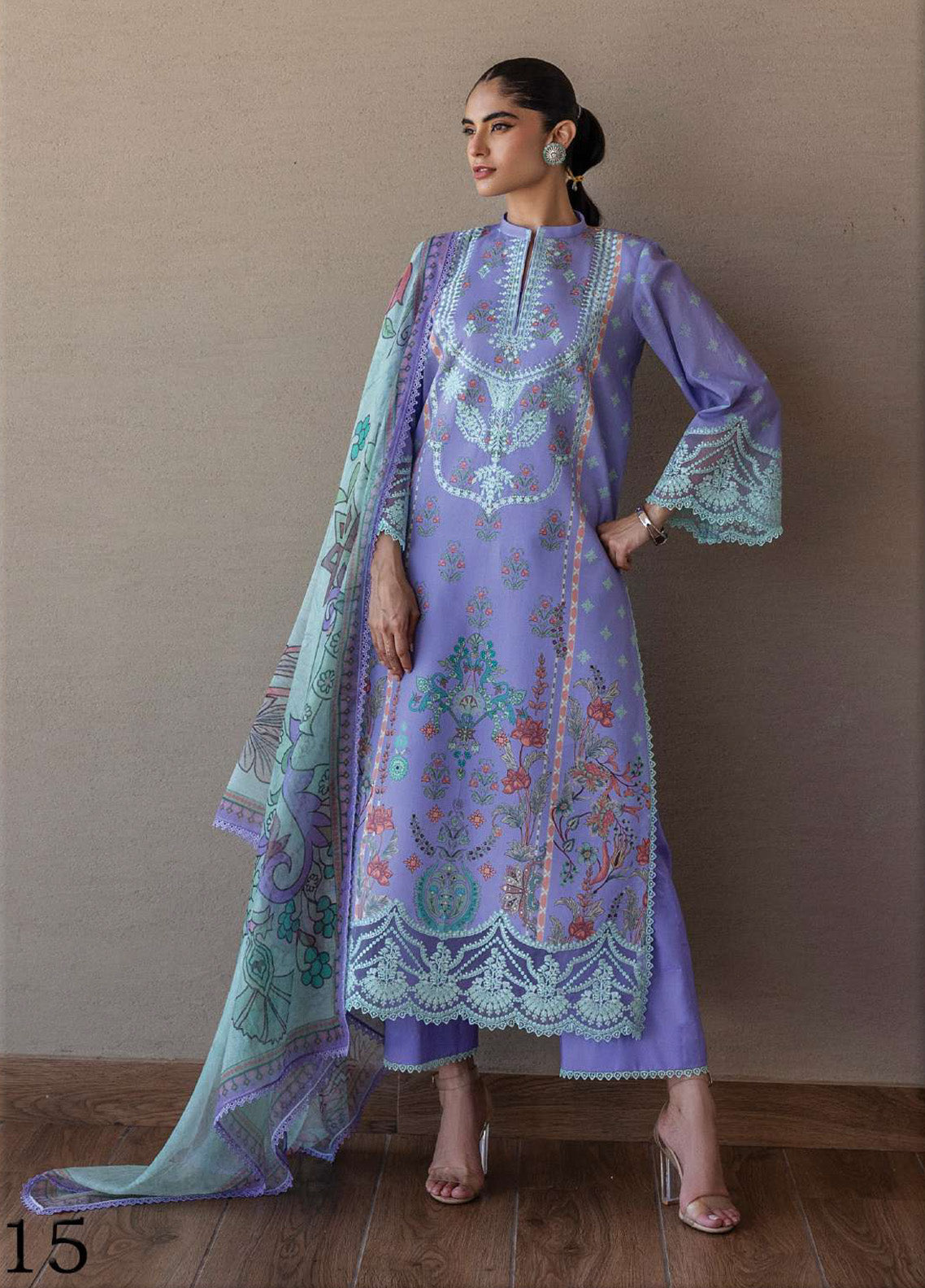 Tahra By Zainab Chottani Embroidered Lawn 3 Piece Unstitched Suit ZC25TL D-15 LINA Tahra By Zainab Chottani Embroidered Lawn 3 Piece Unstitched Suit ZC25TL D-15 LINA