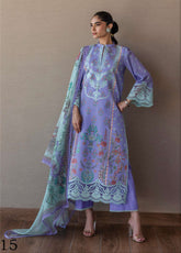 Tahra By Zainab Chottani Embroidered Lawn 3 Piece Unstitched Suit ZC25TL D-15 LINA